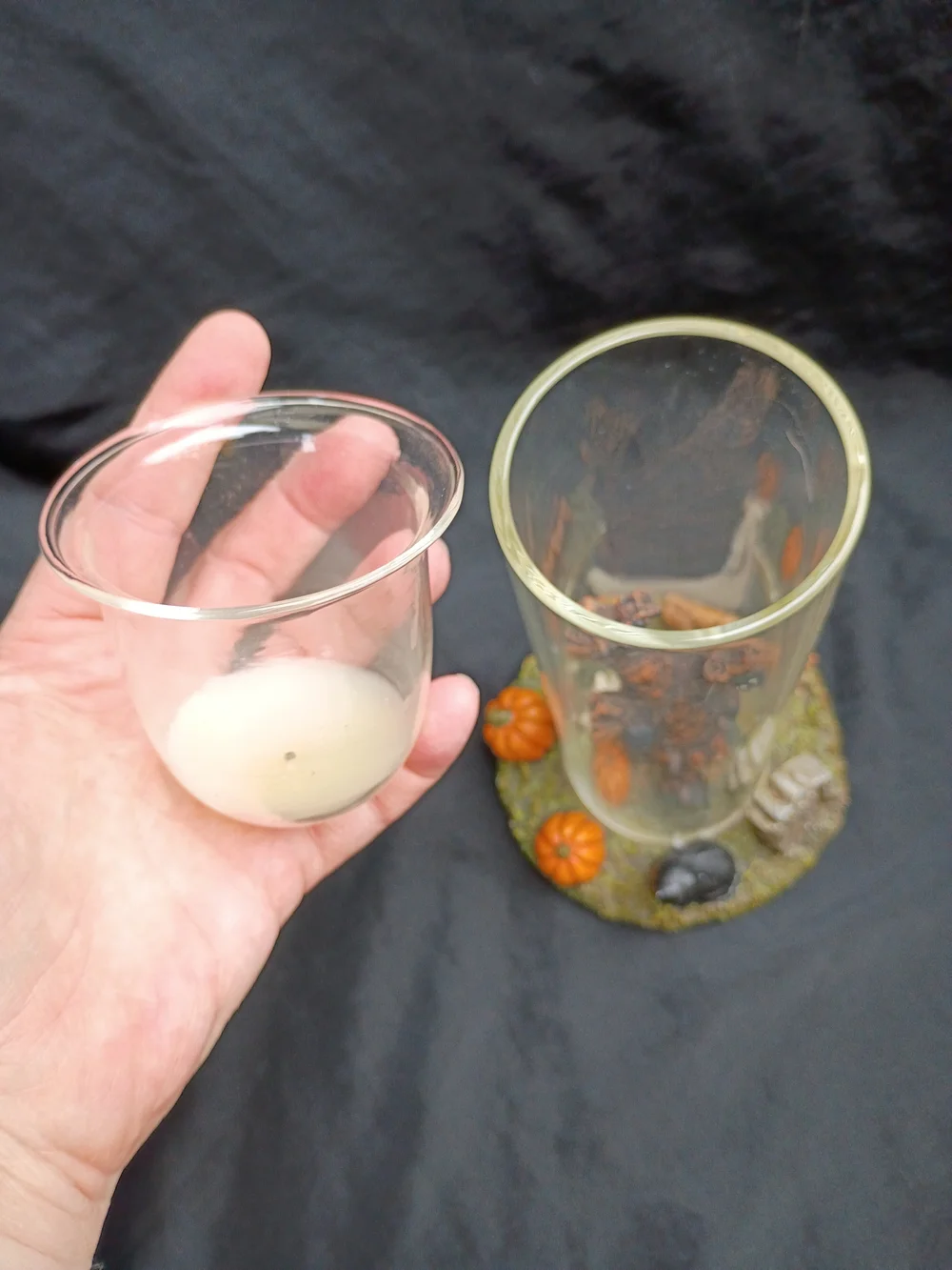 Yankee Candle Halloween Ghost Pumpkins Black Cat Glass Cylinder Candle Holder